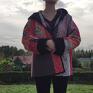 Płaszcz patchworkowy krótki z kapturem - waciak - zamówienie specjalne kimono