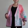 płaszcz różowe patchworkowy - waciak
