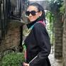 płaszcze: outfit Lana Nero Colorate Capotte - oryginalny płaszcz narzutka