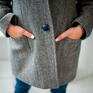 płaszcze: płaszcz wełniany, oversize, polska produkcja - overzie wool jacket