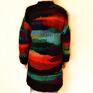 czarne płaszcze swet sweter kardigan ręcznie robiony kolorowy asymetryczny ro