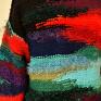 Sweter kardigan ręcznie robiony kolorowy asymetryczny boho płaszcz