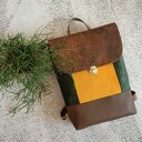 Damski plecak handmade z weluru i ekoskóry