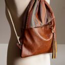 Plecak SUMMER VIBE skóra naturalna tkanina brązy żółty