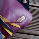 Plecak SUMMER VIBE skóra naturalna tkanina granat fiolet żółty