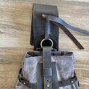 niepowtarzalne plecaki szary plecak „bukłak” ze skóry i