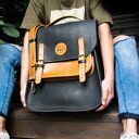 Duży skórzany plecak idealny prezent dla niej, ręcznie wykonana torba na ramię