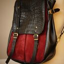 LILITH CHIMERA SMOCZA Skóra Plecak/Torba Czerwone Wino Czerń