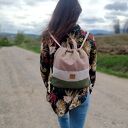 Kolorowy workoplecak damski z plecionki