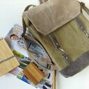 Handmade plecak-torba na laptopa z grubej bawełny (canvas) - na A4 i wycieczki