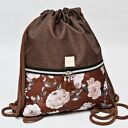 Workoplecak róże, z kwiatami, plecako worek, plecak wodoodporny