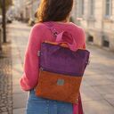 Torba plecak 2w1 Ibiza w odcieniach różu - sztruks i welur tapicerski