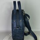 Okrągły plecak damski i torebka 2w1 z kosmetyczką - kwiaty denim