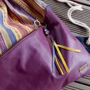 Plecak SUMMER VIBE skóra naturalna tkanina granat fiolet żółty