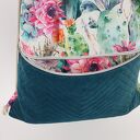 Worek plecak w kaktusy z welurem morskim 45cm
