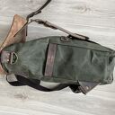 Plecak ze skóry i bawełniany zielono-brązowy Vintage