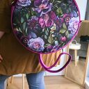 Okrągły plecak 2w1 fioletowe kwiaty