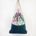 Worek plecak w kaktusy z welurem morskim 45cm