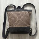 plecaki brązowy plecak ze skóry i bawełny