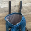 niebieski plecaki niebiesko brązowy plecak z bawełny