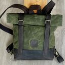 plecaki zielono brązowy plecak z bawełny