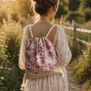 Romantyczny worek w stylu boho damski w kwiaty