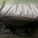 Brązowo-zielony plecak vintage handmade z woskowanej bawełny i skóry Crazy Horse
