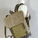 Handmade plecak-torba na laptopa z grubej bawełny (canvas) - na A4 i wycieczki