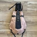 handmade plecaki różowy plecak „bukłak” ze skó