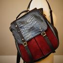 LILITH CHIMERA SMOCZA Skóra Plecak/Torba Czerwone Wino Czerń