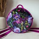 Okrągły plecak 2w1 fioletowe kwiaty