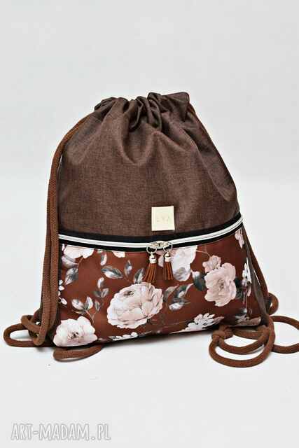 Workoplecak wodoodporny róże, worek plecak z kwiatami, plecako-worek, plecak wodoodporny z różami