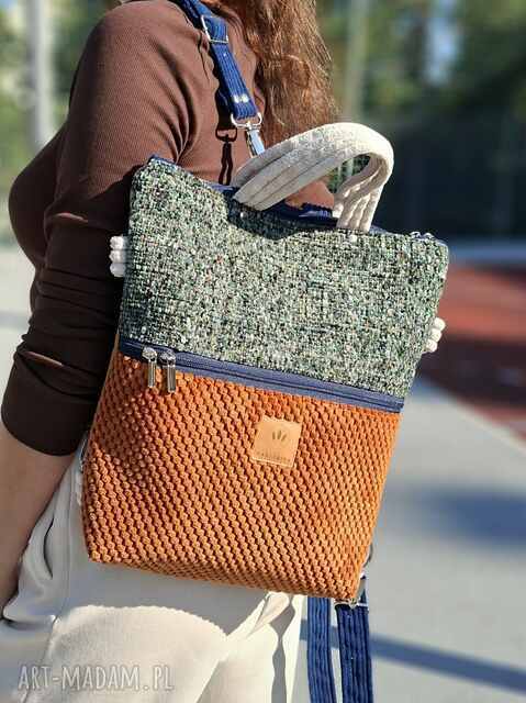 Torbo plecak 2w1 z kolorowych tkanin Tromso