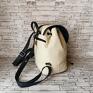 damski bucket bag beżowo - granatowy 2 kolorowe plecaki handmade produkt polski