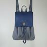 "Nakama" Plecak niebieski / tkanina z recyklingu - handmade wygodny