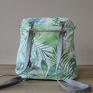 białe nowoczesna plecak torba listonoszka - tropikalne liście pakowna
