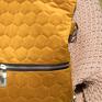 Torba / plecak 2 w 1 miodowy pikowany welur tapicerski - zamek torebka2w1