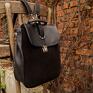 lilith plecak/torba czarna skóra - handmade czerń plecak