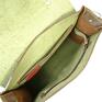 torebka skórzana listonoszka/plecak - brąz z zielenią unikat