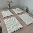 Komplet podkładek szydełkowych prostokątnych ze sznurka 4szt