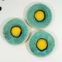 Ceramiczne podkładki pod kubek Pawie Oko - boho dodatki do kuchni