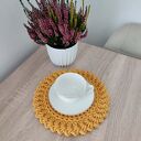 Ręcznie robiona podkładka boho szydełkowa pod kubek - 26 cm