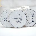3 ceramiczne podkładki pod kubek - lastryko (Ø 9 cm), białe, ręcznie szkliwione