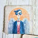 Para podkładek drewnianych Anielski duet 10x10 cm - dla pary