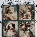 Świąteczne podkładki Baśniowa Kraina decoupage shabby chic