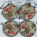 Podkładki z sikorkami vintage - komplet 4 sztuki 10 cm