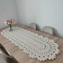 Bieżnik owalny szydełkowy ze sznurka bawełnianego 50x150 cm - ozdoba Twojej jadalni