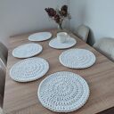 Komplet podkładek szydełkowych pod talerze 6 szt. 28 cm