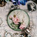Stylowa podkładka pod kubek z różami - decoupage vintage