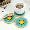 Ceramiczne podkładki na stół pawie oko - zestaw 3 sztuki